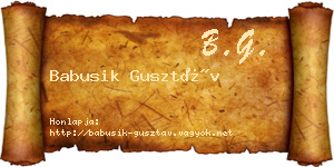 Babusik Gusztáv névjegykártya