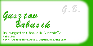 gusztav babusik business card